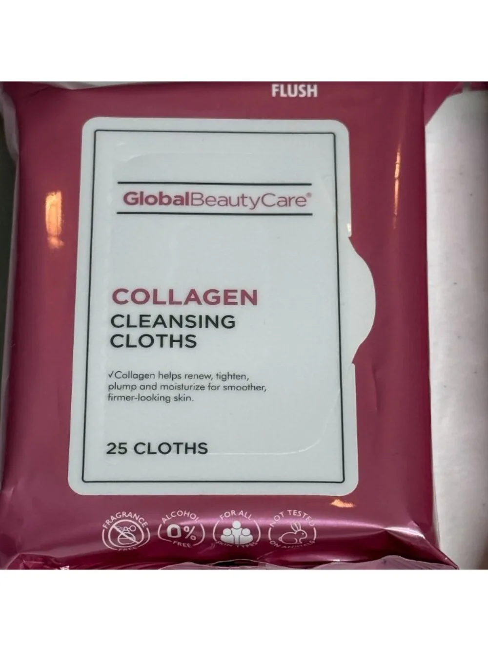 Global Beauty Care Collagen Cleansing Cloths 2 Pack 25 Ct Makeup Remover Wipes